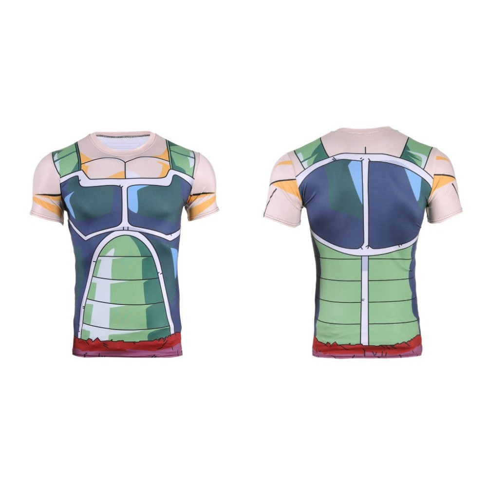 Dragon Ball Saiyan Armor - 日本アニメドラゴンボール Z プリントバードックバトルサイヤ人鎧フィットネスワークアウトビルディング Tシャツ子供大人コスプレトップス服
