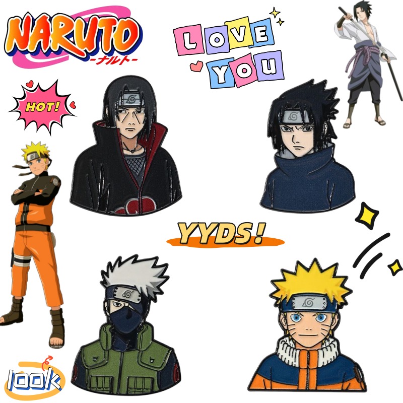 Anime Cosplay Naruto - 新しいナルトうずまきナルトうちはサスケはたけカカシ漫画クリエイティブ二次元ブローチアニメ周辺装飾バッジ