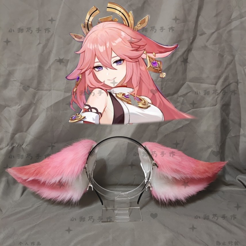 Cosplay Anime Yae Miko - 女の子のための漫画のヘッドバンド,関節炎のあるヘアバンド,ハロウィーンの女性のためのヘアアクセサリー