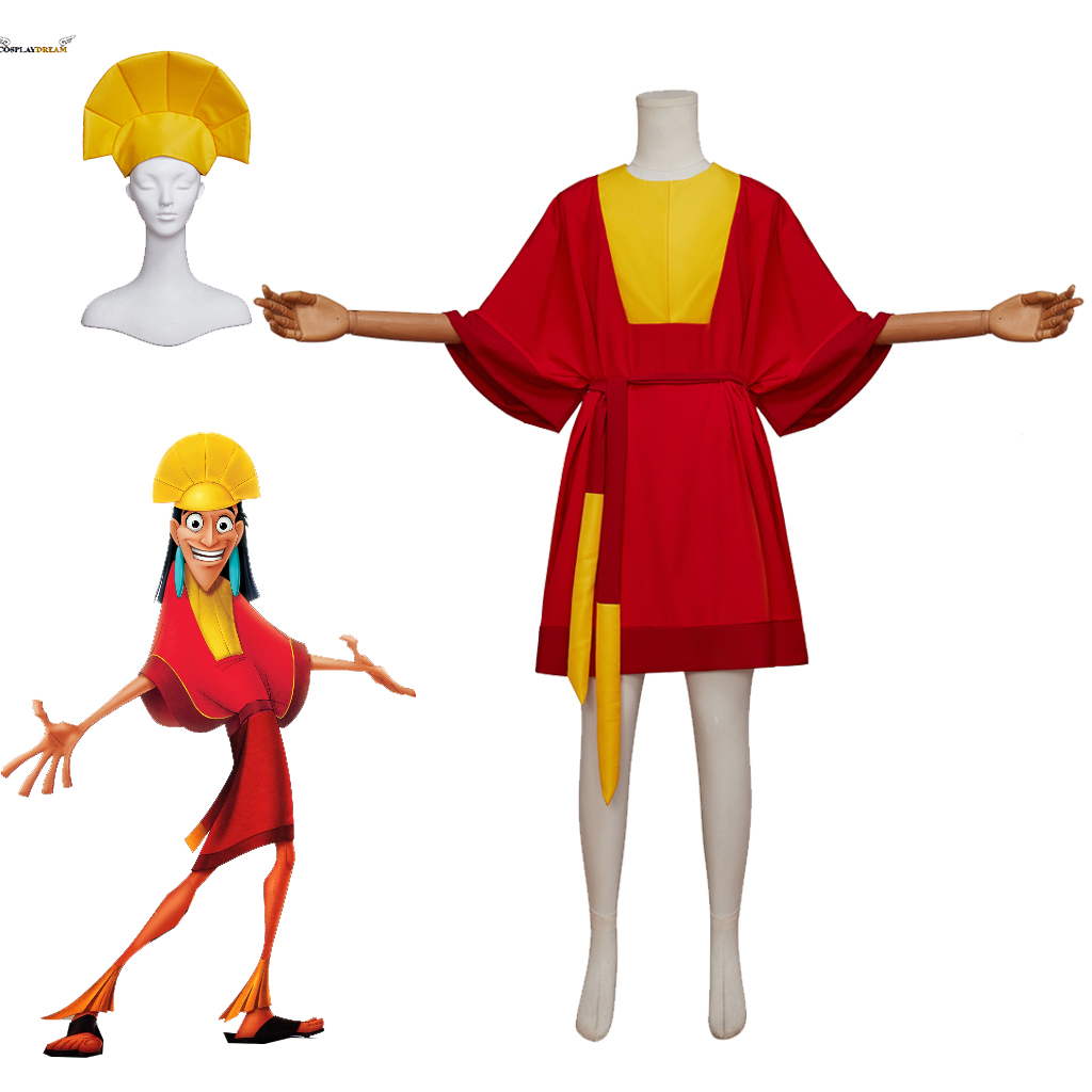 Egypt Cosplay Anime - (在庫あり) エジプト皇帝コスプレクズコ衣装クズコ赤いドレス帽子ベルト付きハロウィンカーニバルキングコスプレ衣装男性用
