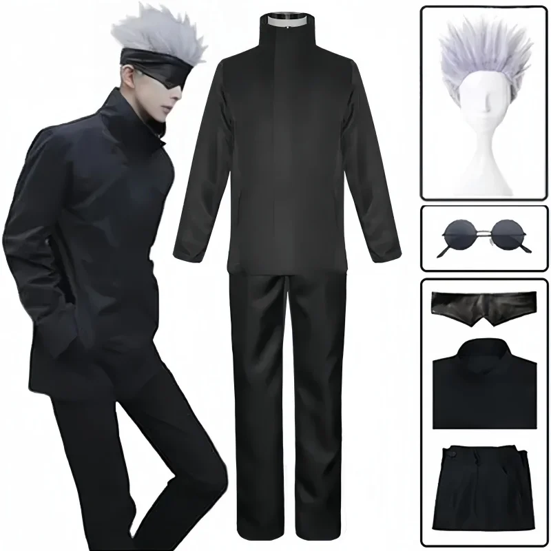 Anime Cosplay Eyes - アニメ呪術廻戦五条悟コスプレ衣装アイパッチウィッグ無料メガネハロウィンパーティー男性女性