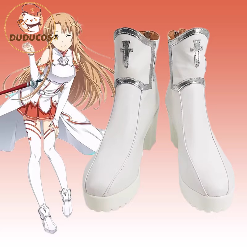 Cosplay Anime Online - 結城アスナコスプレ靴アニメソードアートオンラインコスプレドキドキ女性白靴結城アスナコスプレ