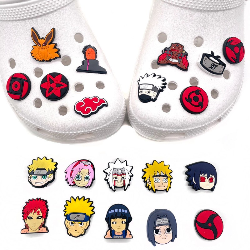 ナルトうずまきナルトうちはサスケ我愛羅漫画取り外し可能な靴花 - Anime Cosplay Naruto のレビューと価格