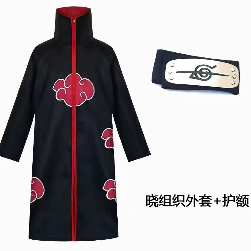ナルト、暁のローブ、コスプレ衣装、黒と赤の雲模様のローブ、ヘ - Anime Cosplay Naruto のレビューと価格