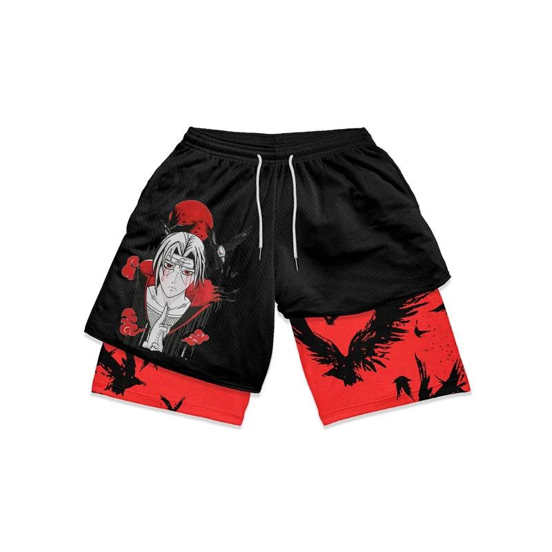ナルト男性アニメ周辺ショーツダブルプリントスポーツショーツビ - Anime Cosplay Naruto のレビューと価格