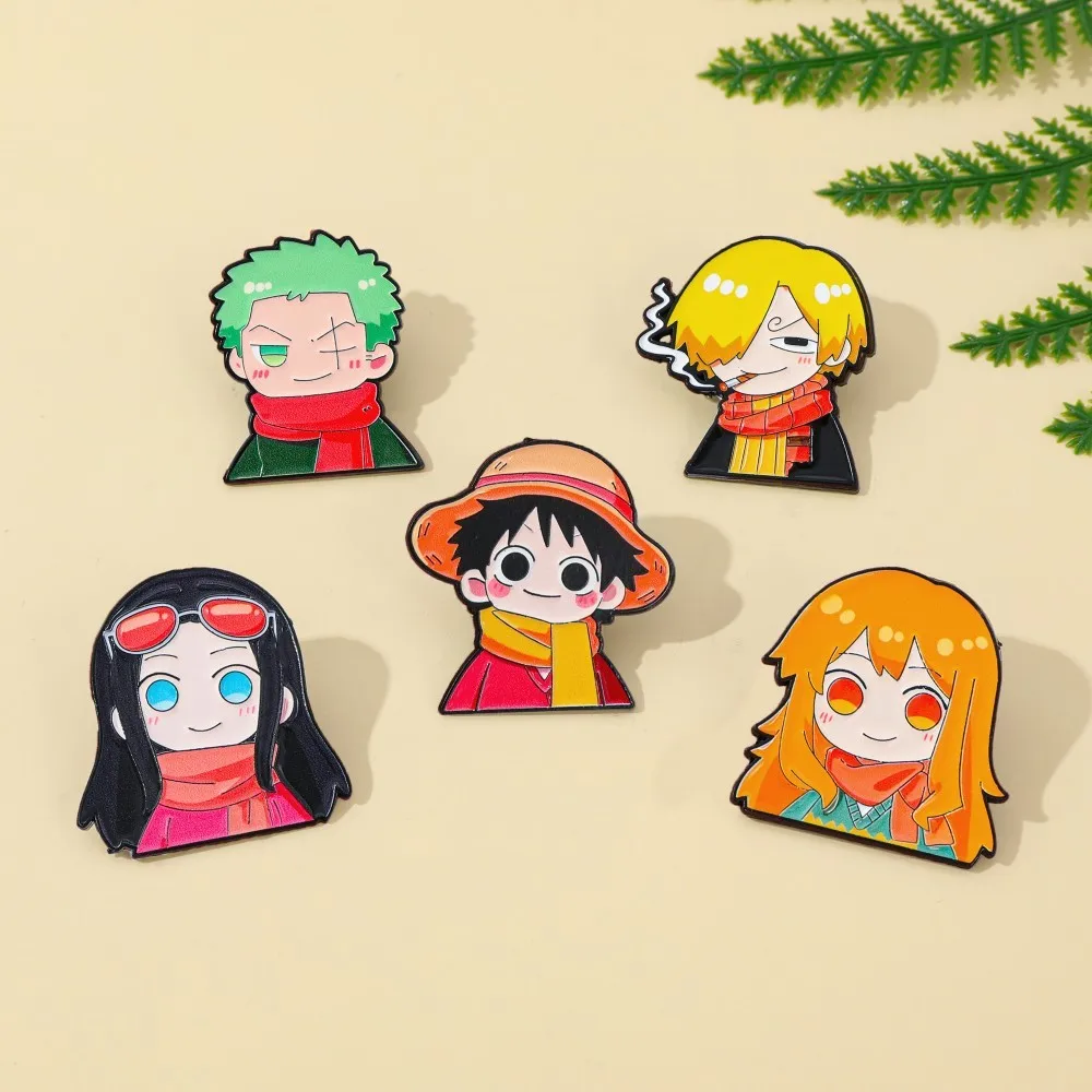 5個入り 可愛いアニメ漫画ブローチ 面白いナミ ルフィ ゾロ - Anime Cosplay Luffy のレビューと価格