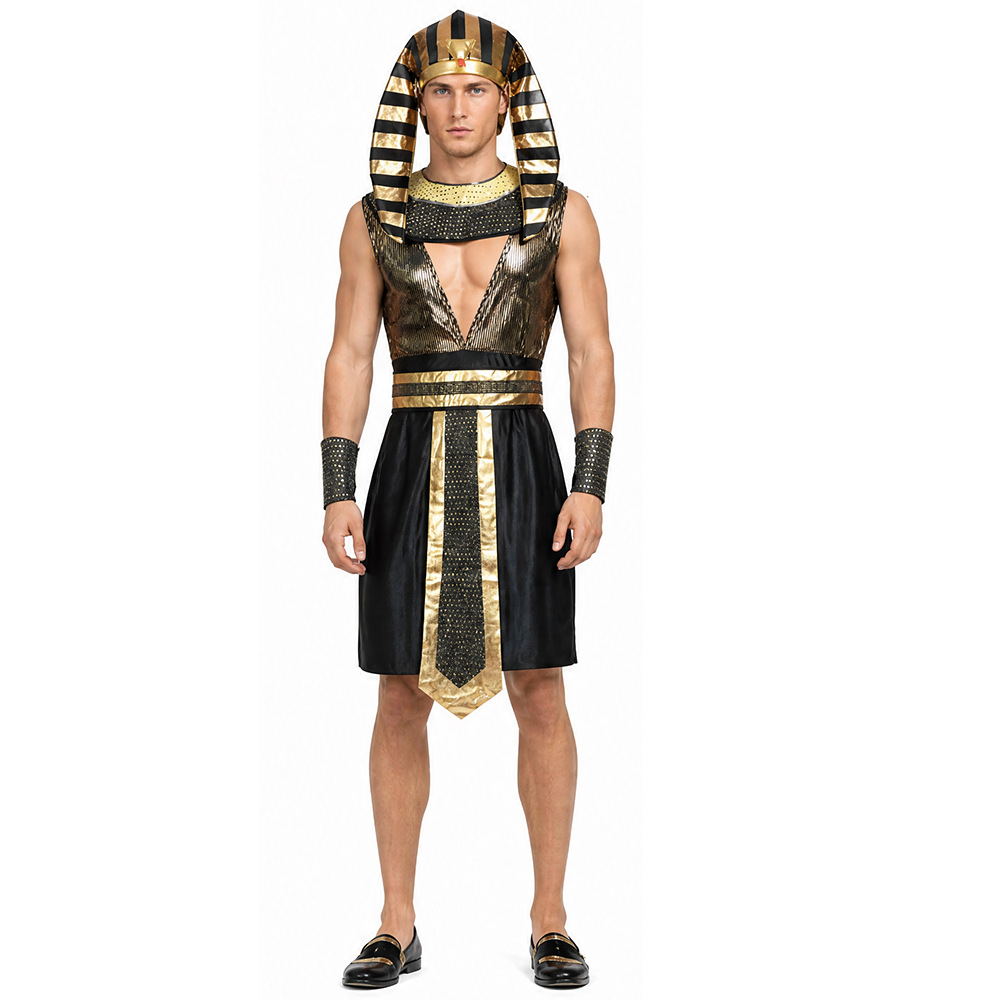男性エジプトファラオ衣装大人の古代エジプト王衣装ハロウィンコ - Egypt Cosplay Anime のレビューと価格