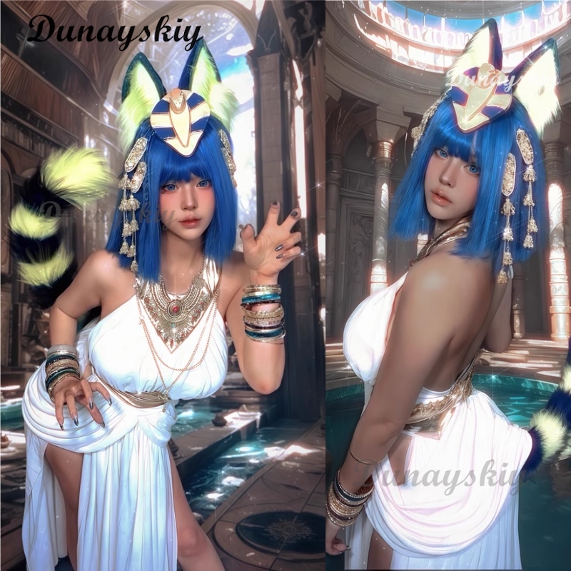 エジプト女王アンカコスプレ衣装白のセクシーなドレスゲームどう - Egypt Cosplay Anime のレビューと価格