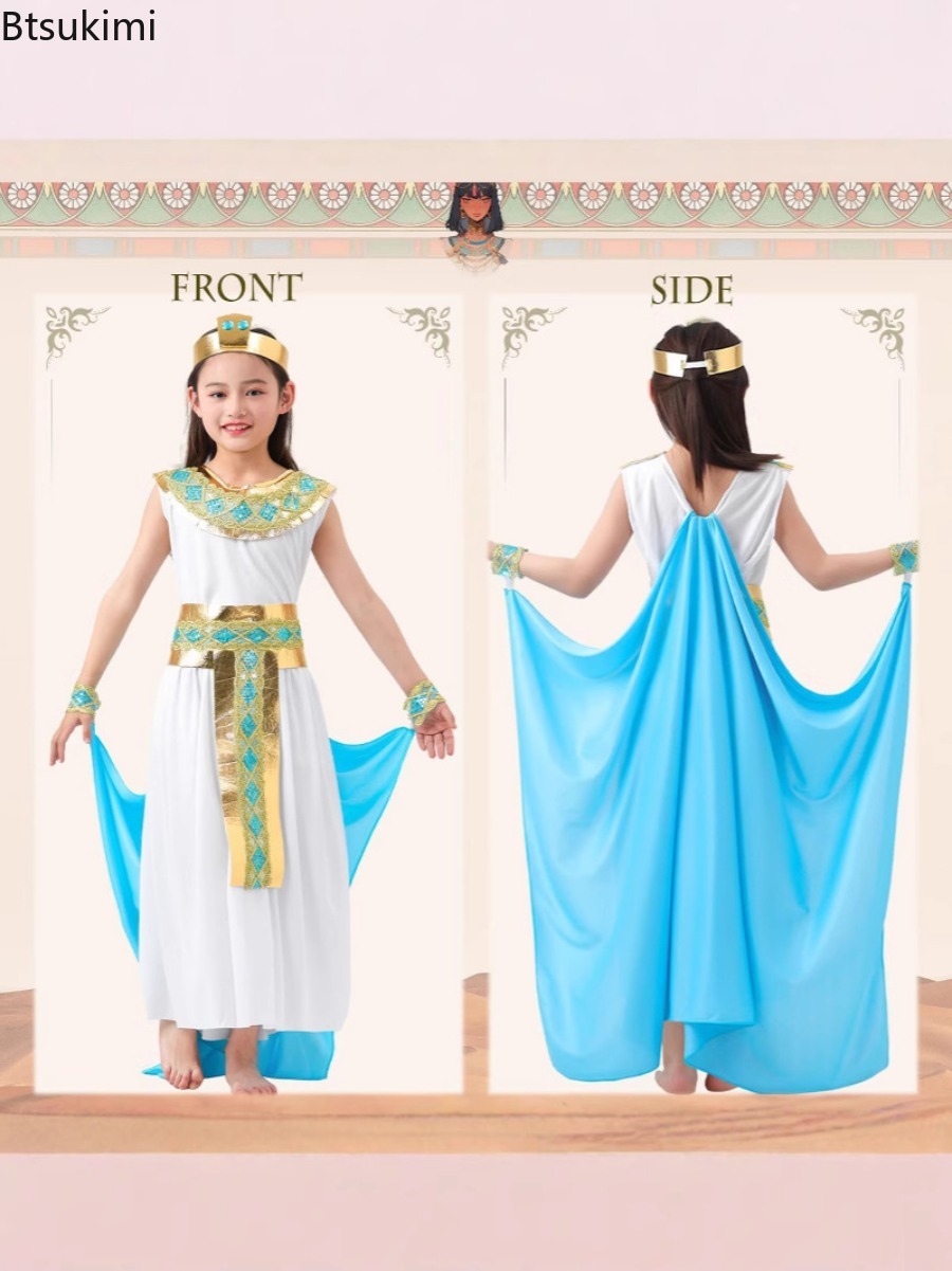 子供ハロウィンコスプレドレスクレオパトラコスプレ子供のための - Egypt Cosplay Anime のレビューと価格