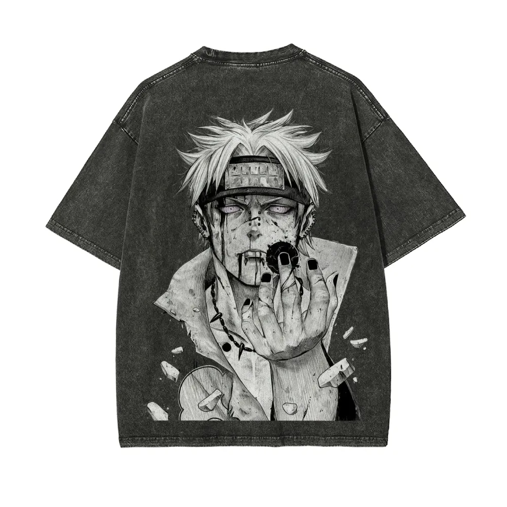 ナルトペイン Tシャツリンゲン暁ヴィンテージアシッドウォッシ - Anime Cosplay Naruto のレビューと価格